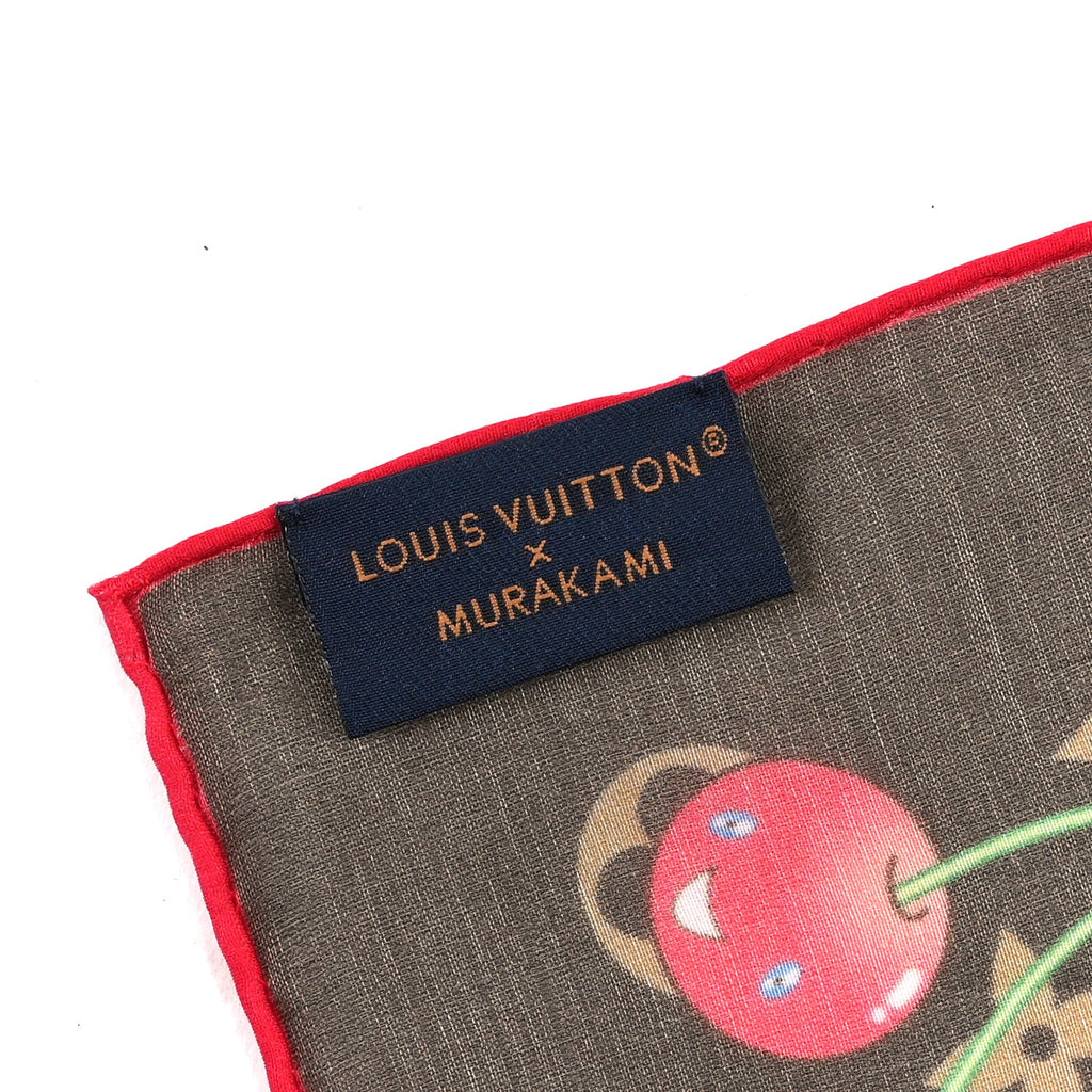 Louis Vuitton LV X TM Silk Monogram Cerise Square Scarf 55 Brown