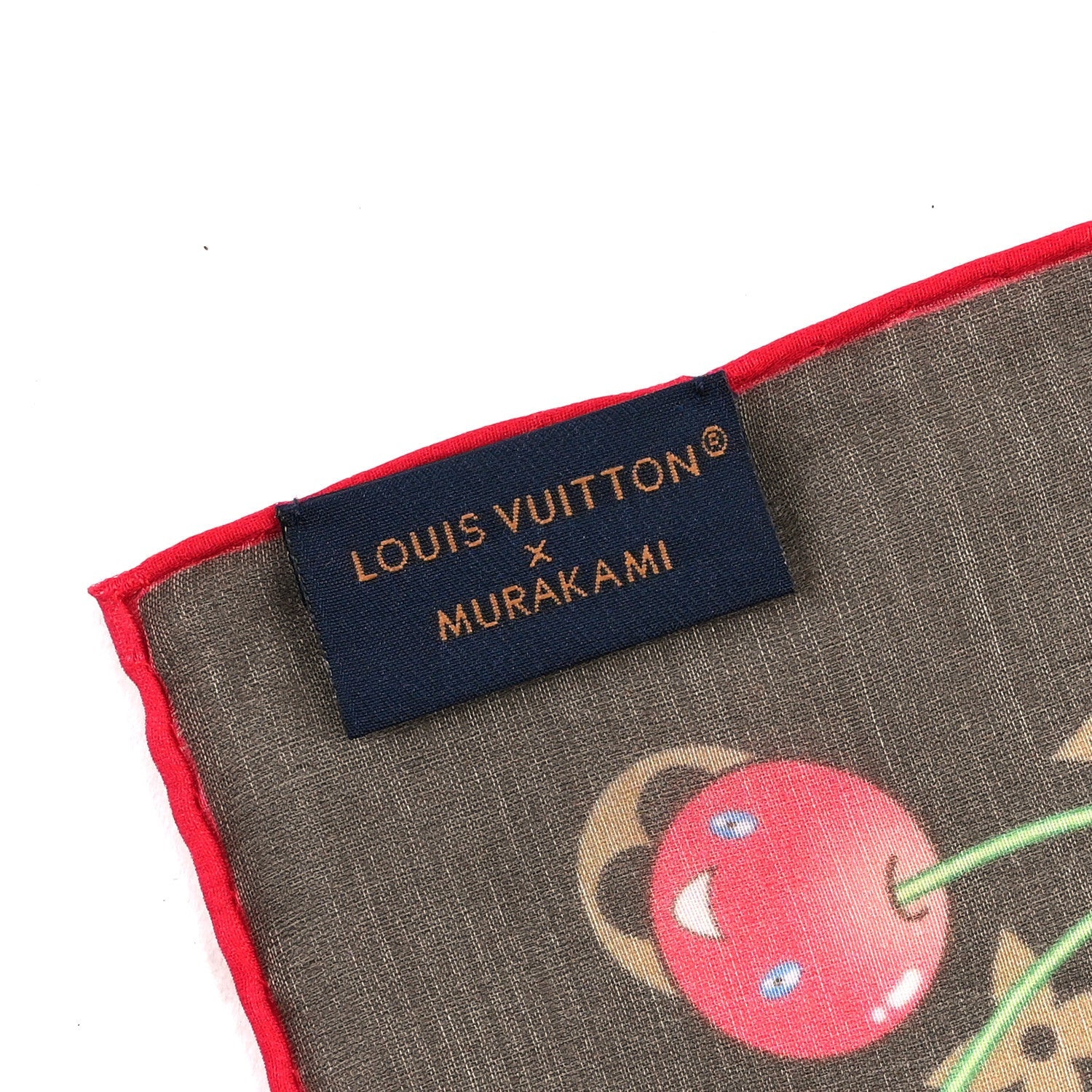 Louis Vuitton LV X TM Silk Monogram Cerise Square Scarf 55 Brown