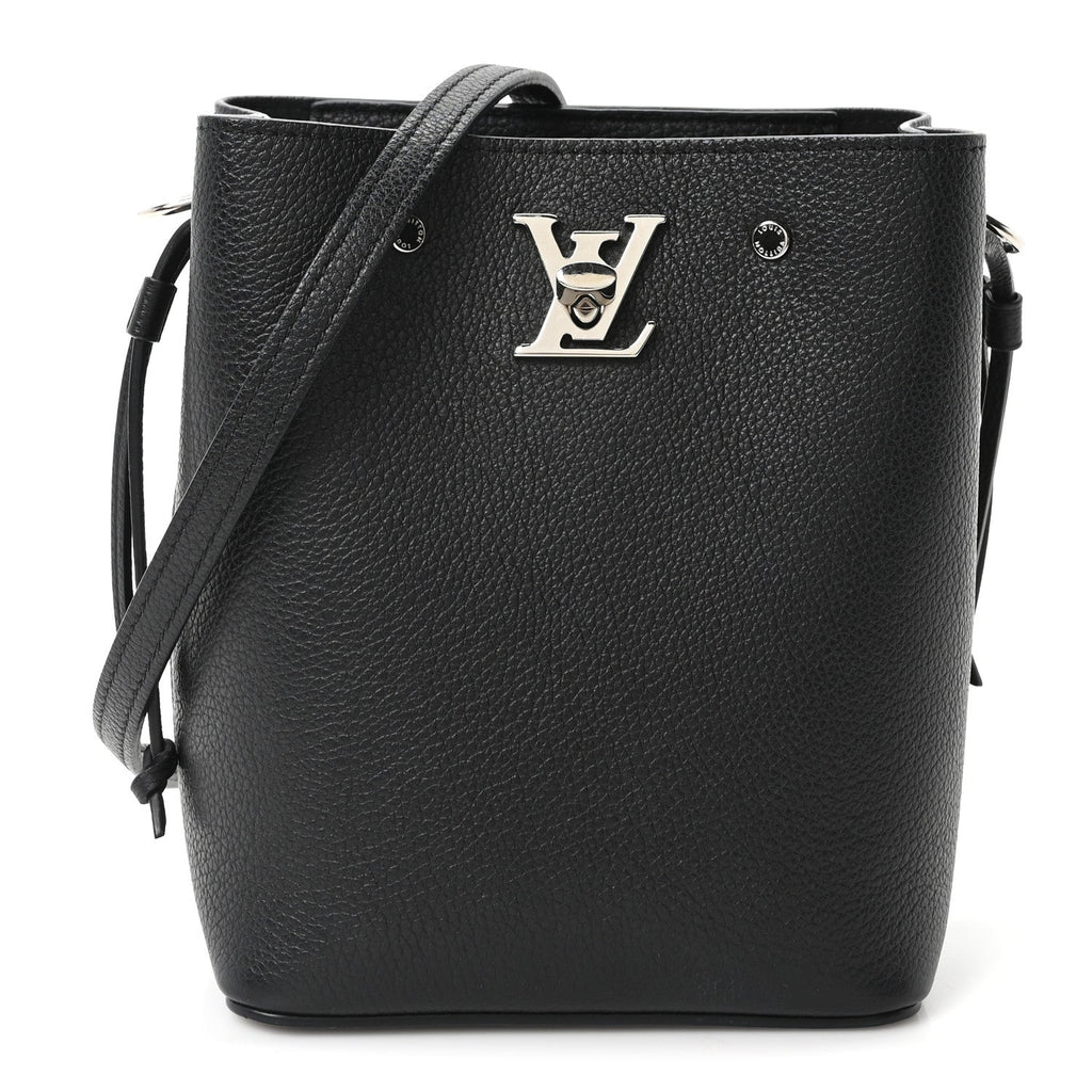 Louis Vuitton Calfskin Nano Lockme Bucket Black