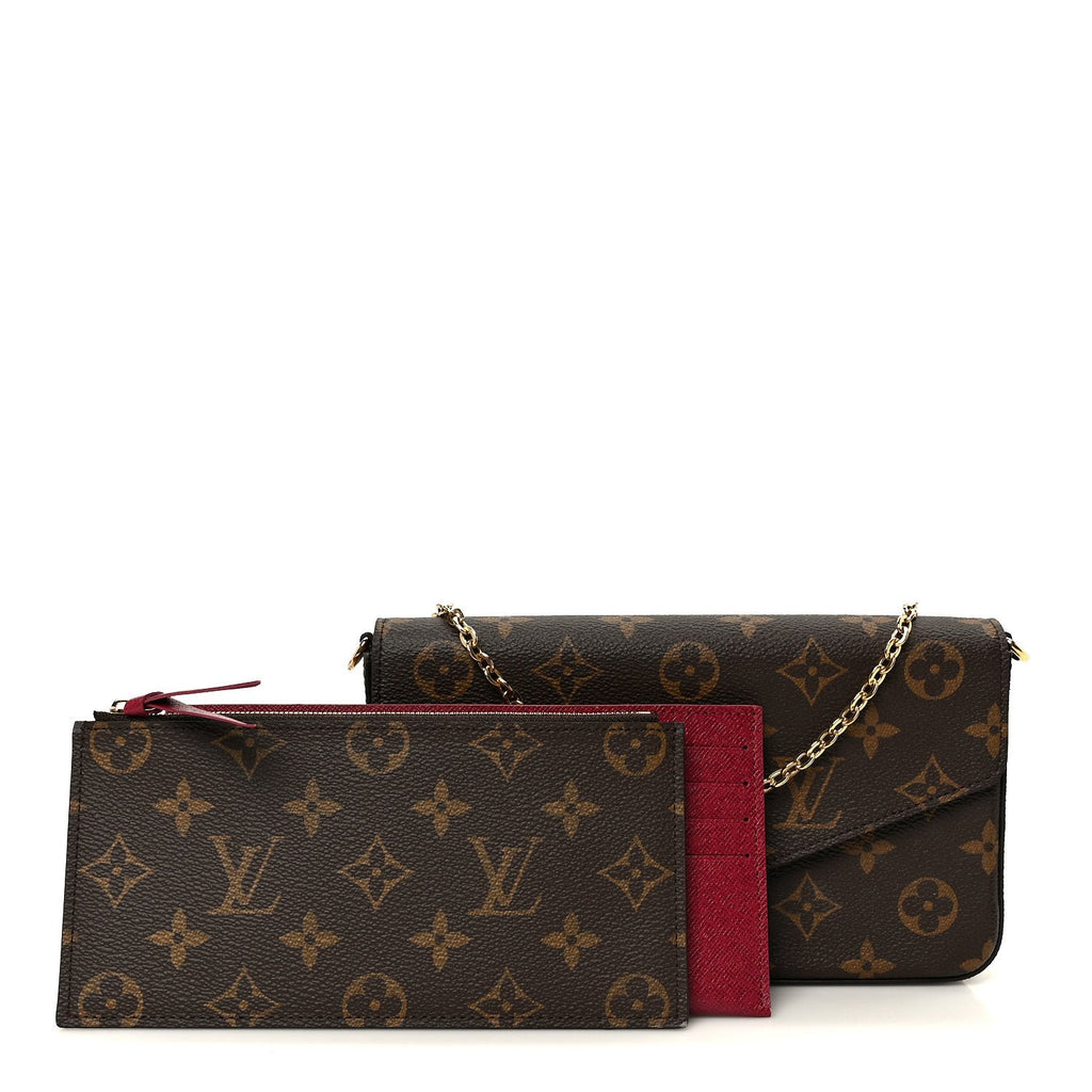 Louis Vuitton Monogram Pochette Felicie Chain Wallet Fuchsia