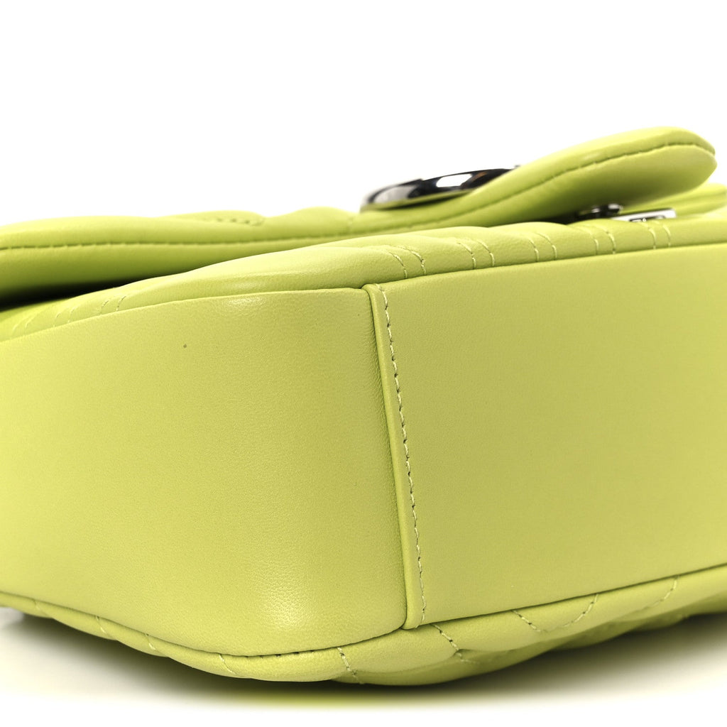 Gucci Calfskin Matelasse Medium GG Marmont Shoulder Bag Bright Green