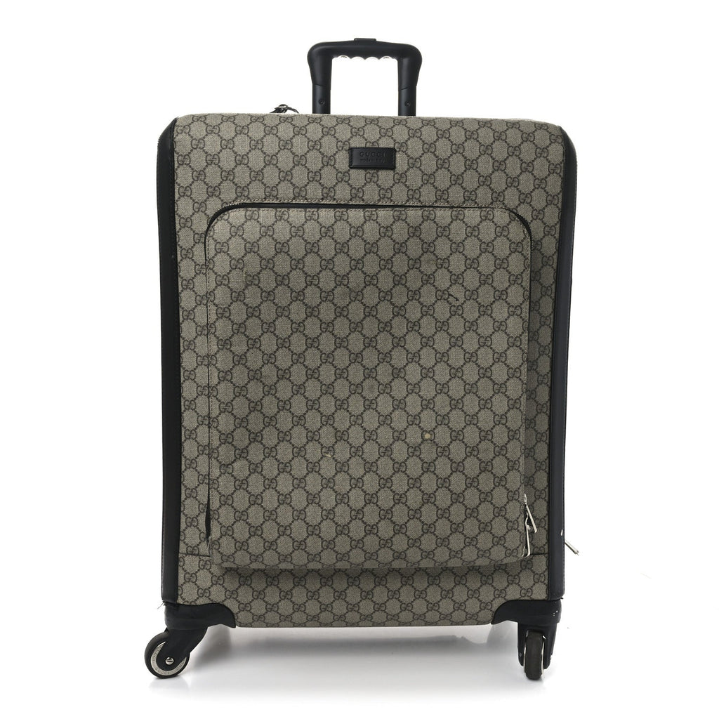 Gucci GG Supreme Monogram Four Wheel Suitcase Black