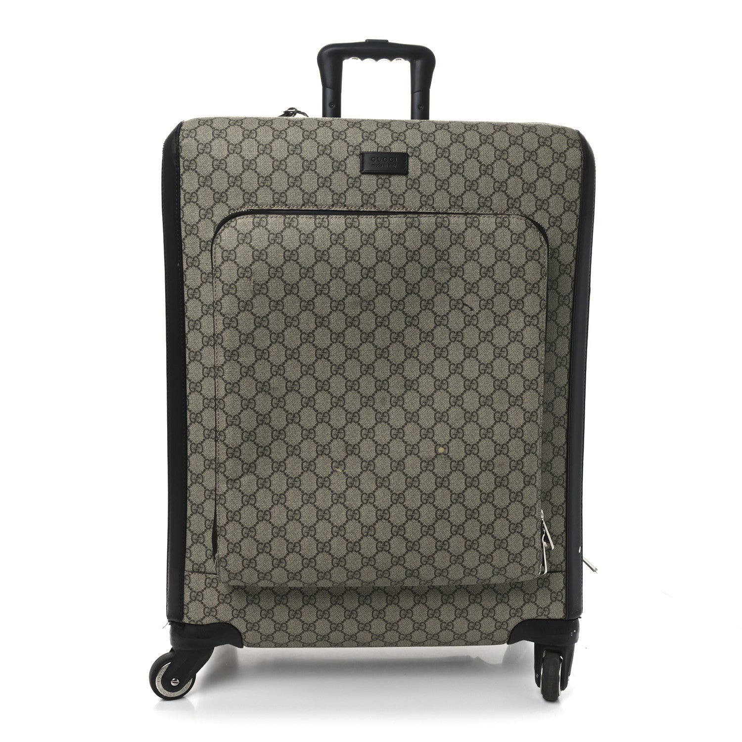 Gucci GG Supreme Monogram Four Wheel Suitcase Black