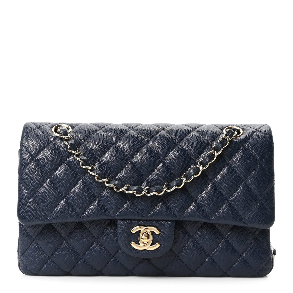 Chanel Caviar Quilted Medium Double Flap Navy