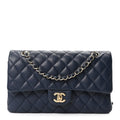 Chanel Caviar Quilted Medium Double Flap Navy