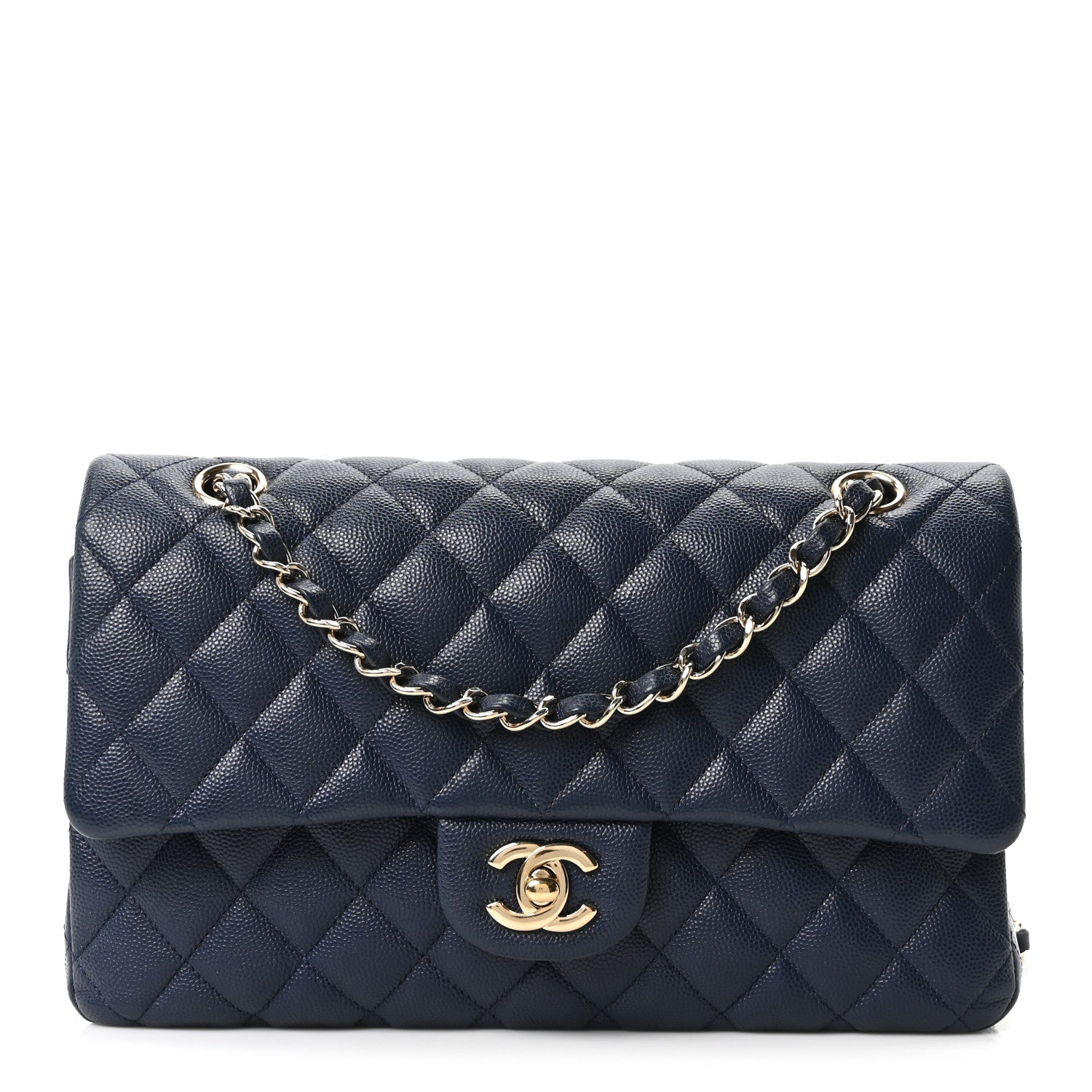 Chanel Caviar Quilted Medium Double Flap Navy