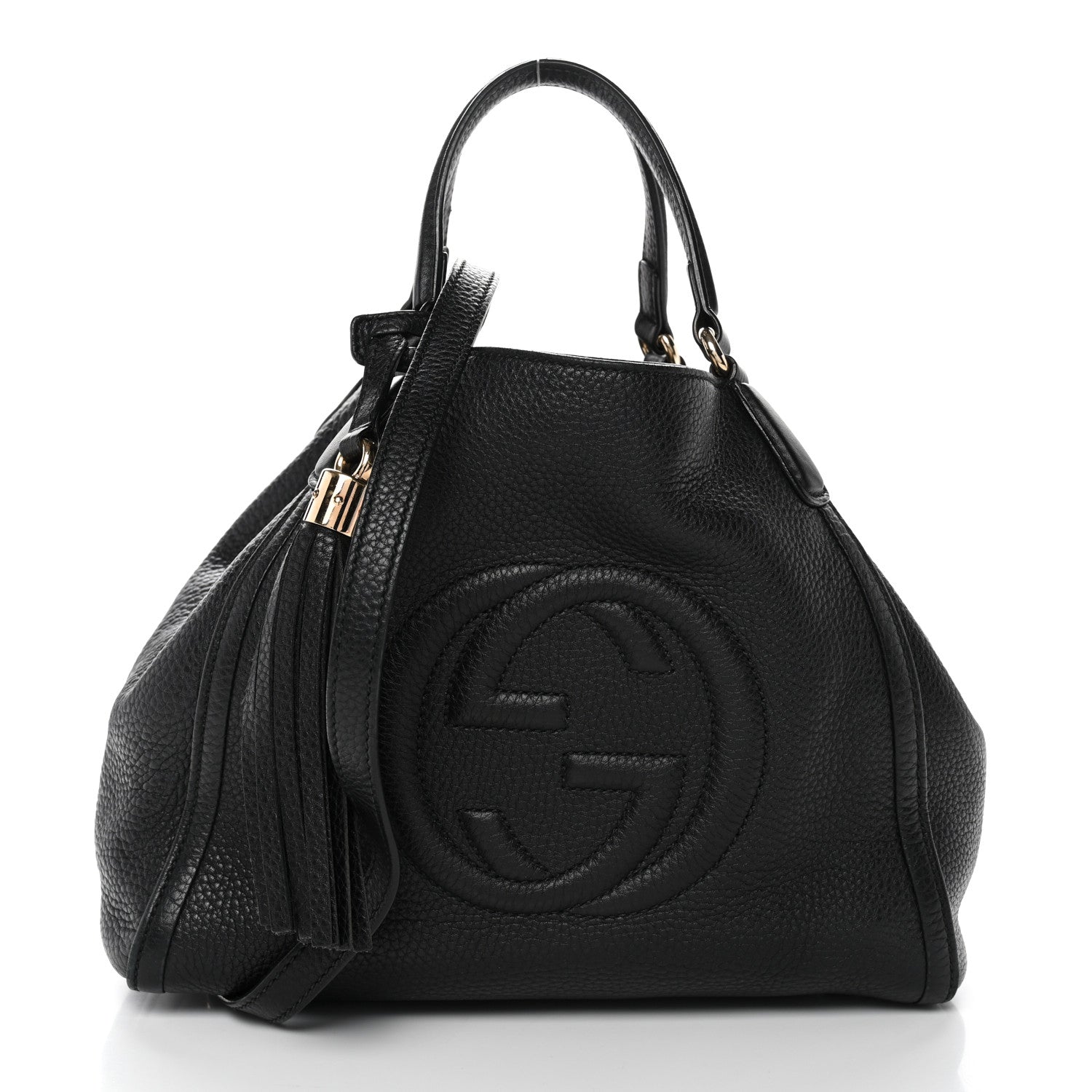 Gucci Pebbled Calfskin Small Soho Shoulder Bag Black