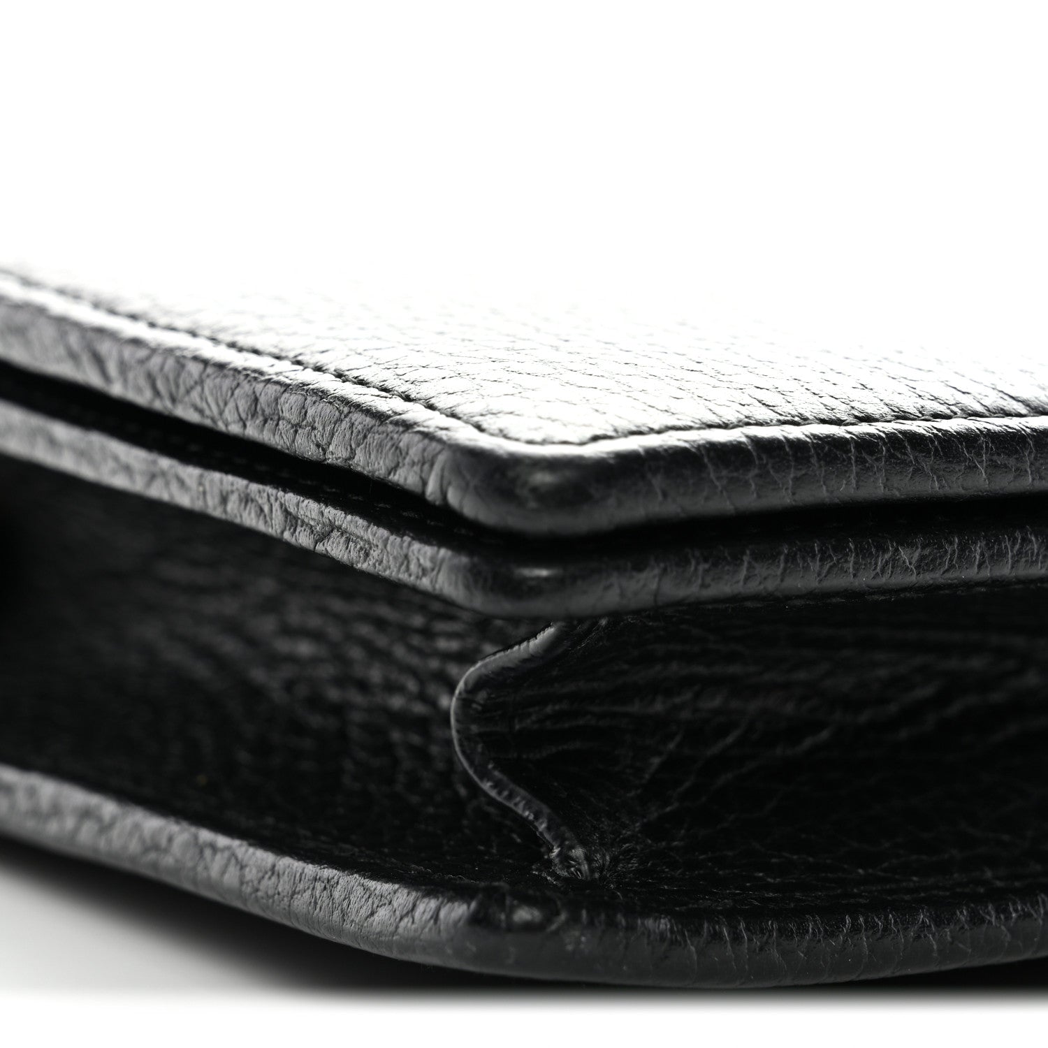 Gucci Calfskin Mini GG Marmont Chain Wallet Black