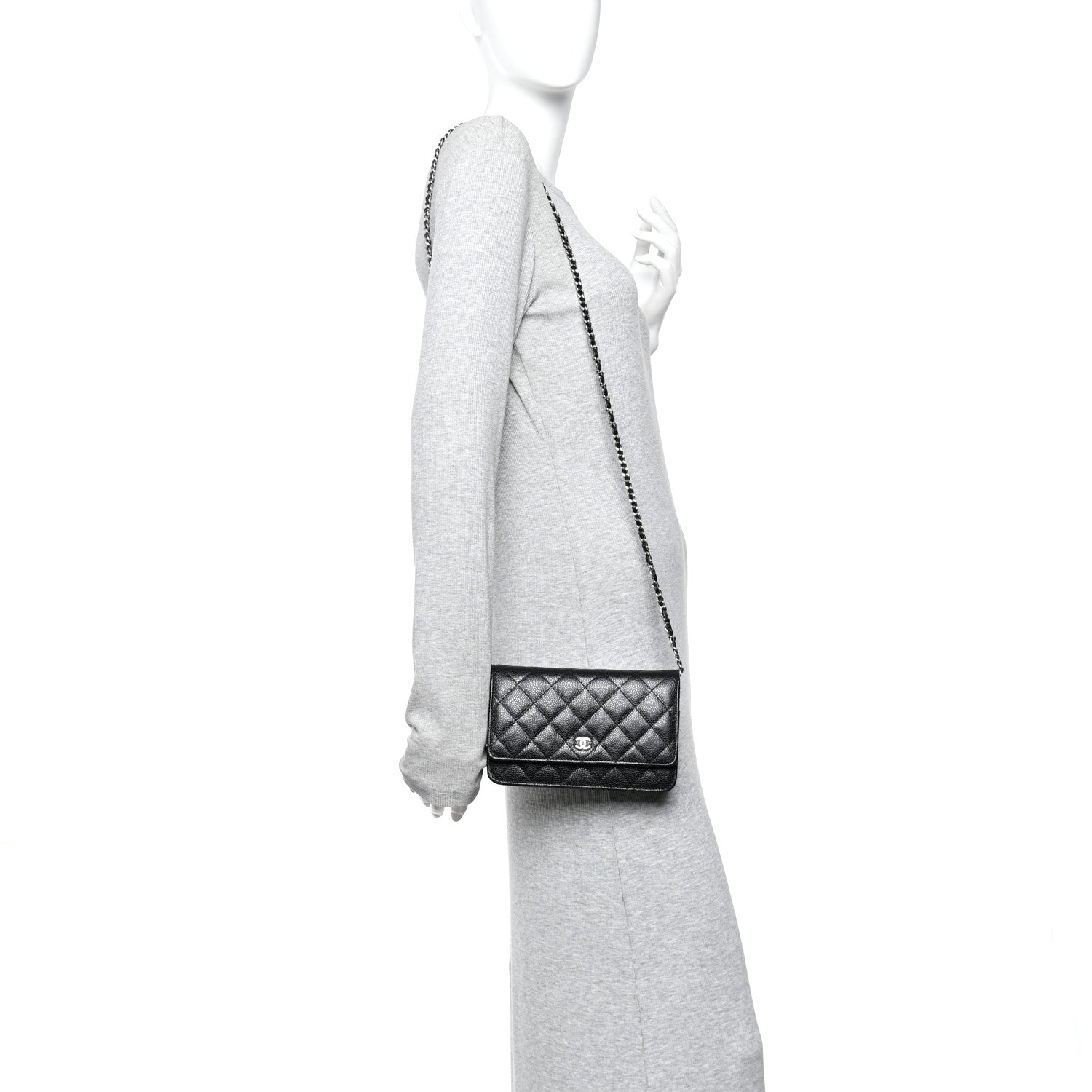 Chanel Caviar Quilted Wallet on Chain WOC Black