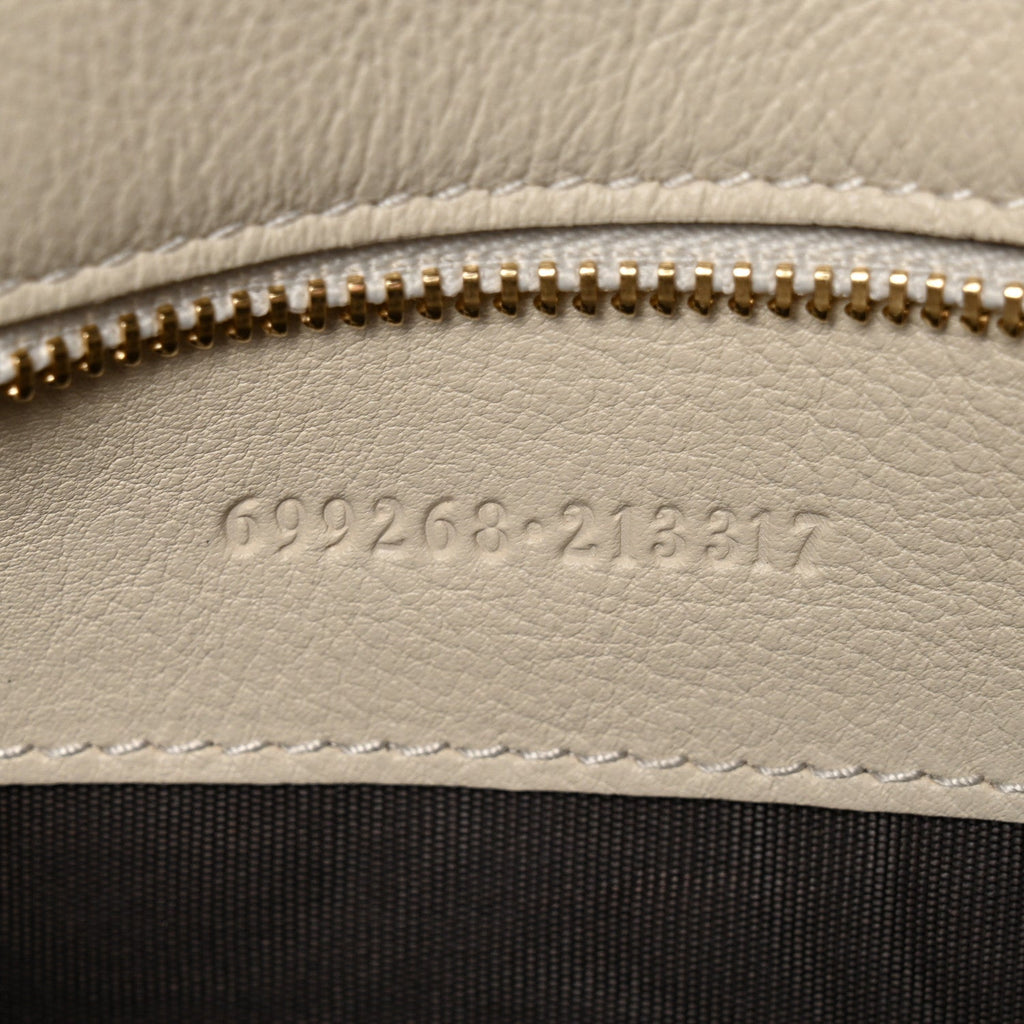 Gucci Roxy Calfskin Blondie Chain Shoulder Flap Bag Mystic White