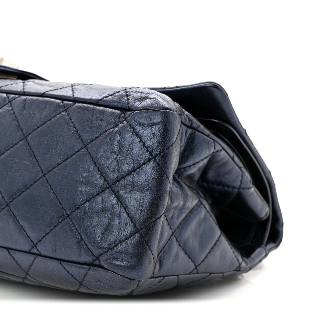 Chanel Metallic Aged Calfskin Quilted 2.55 Reissue 228 Flap Blue