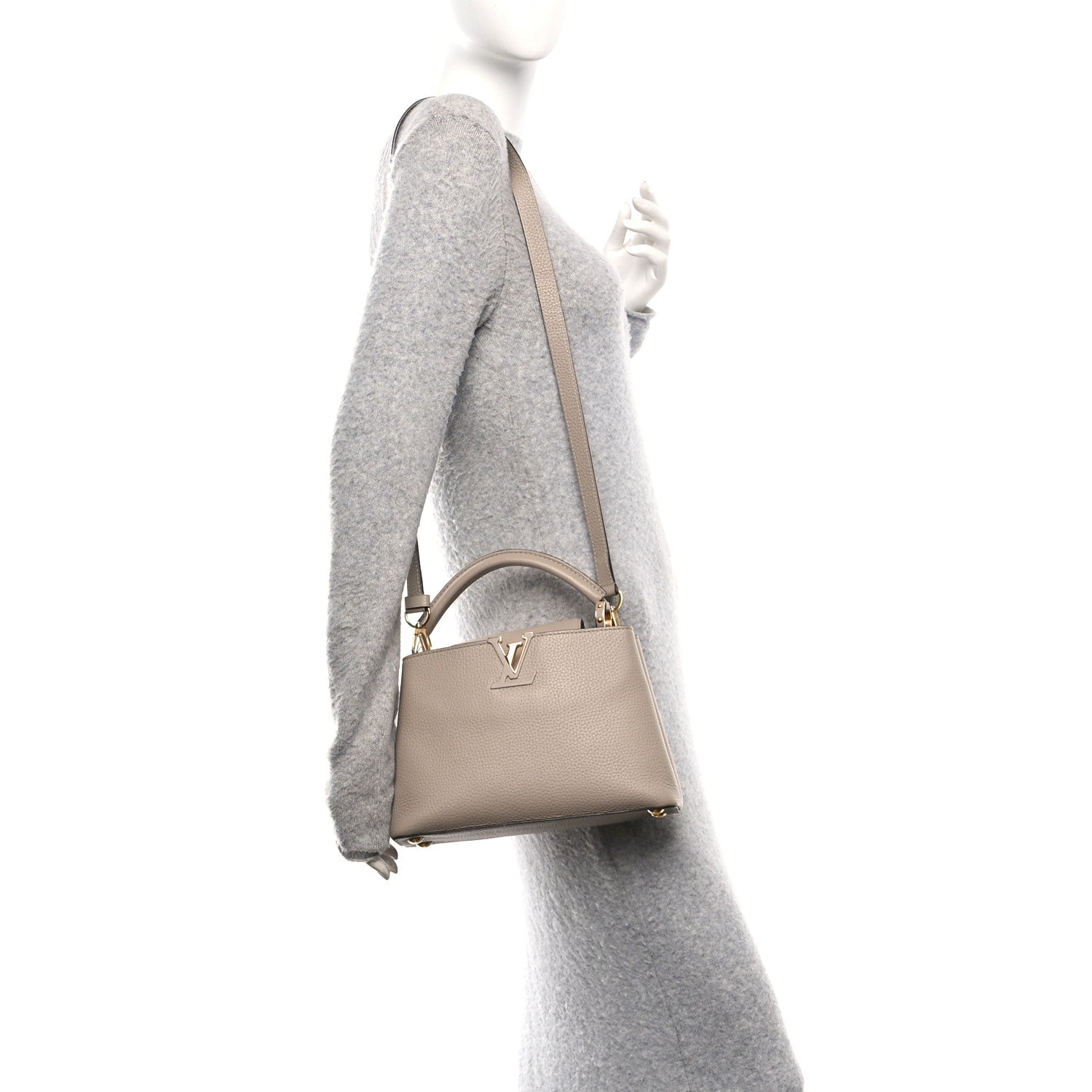 Louis Vuitton Taurillon Capucines BB Galet