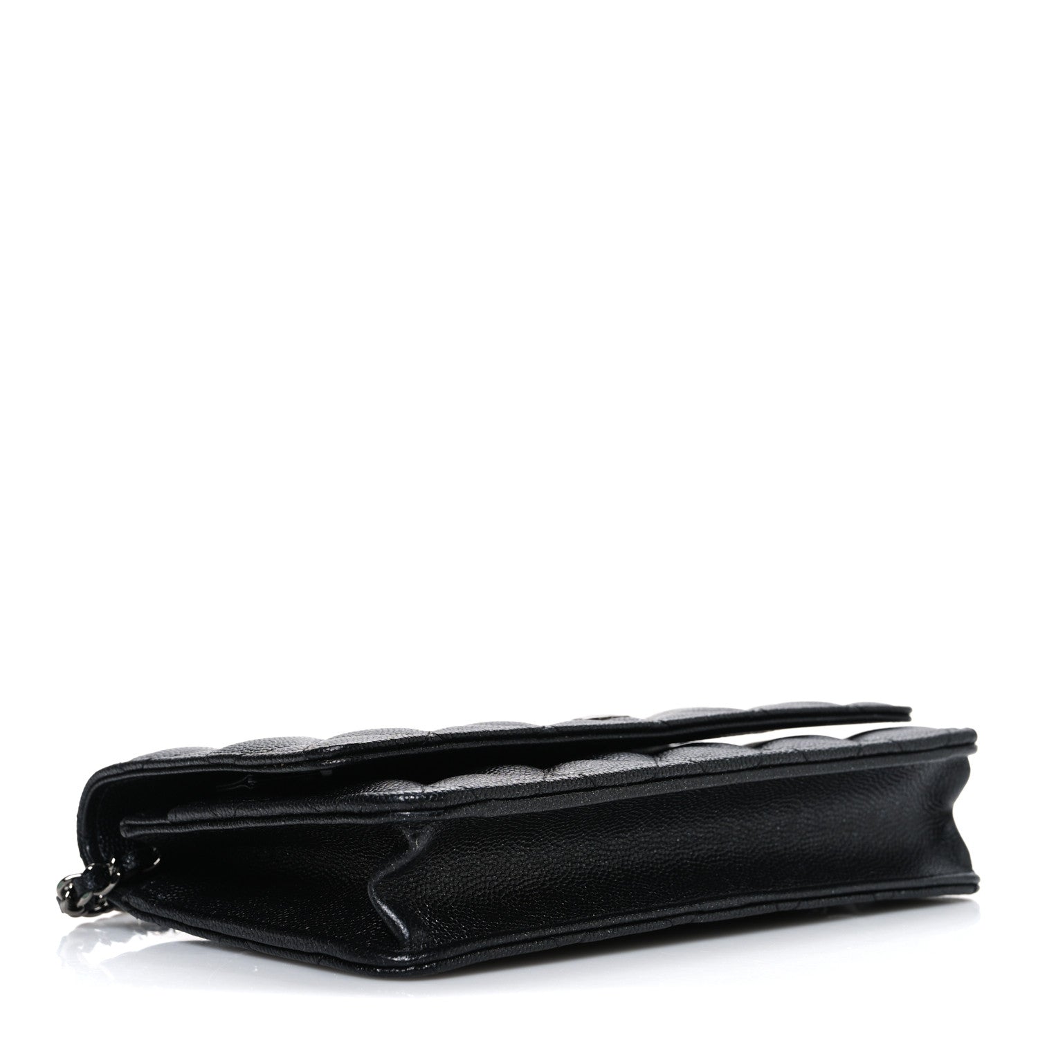 Chanel Iridescent Caviar Quilted Wallet on Chain WOC Black