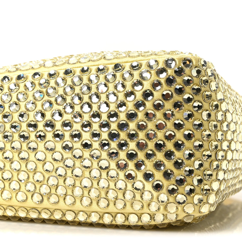 Prada Satin Crystal Triangle Pouch Ananas