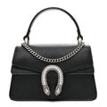 Gucci Dollar Calfskin Crystal Mini Dionysus Top Handle Bag Black Crystal