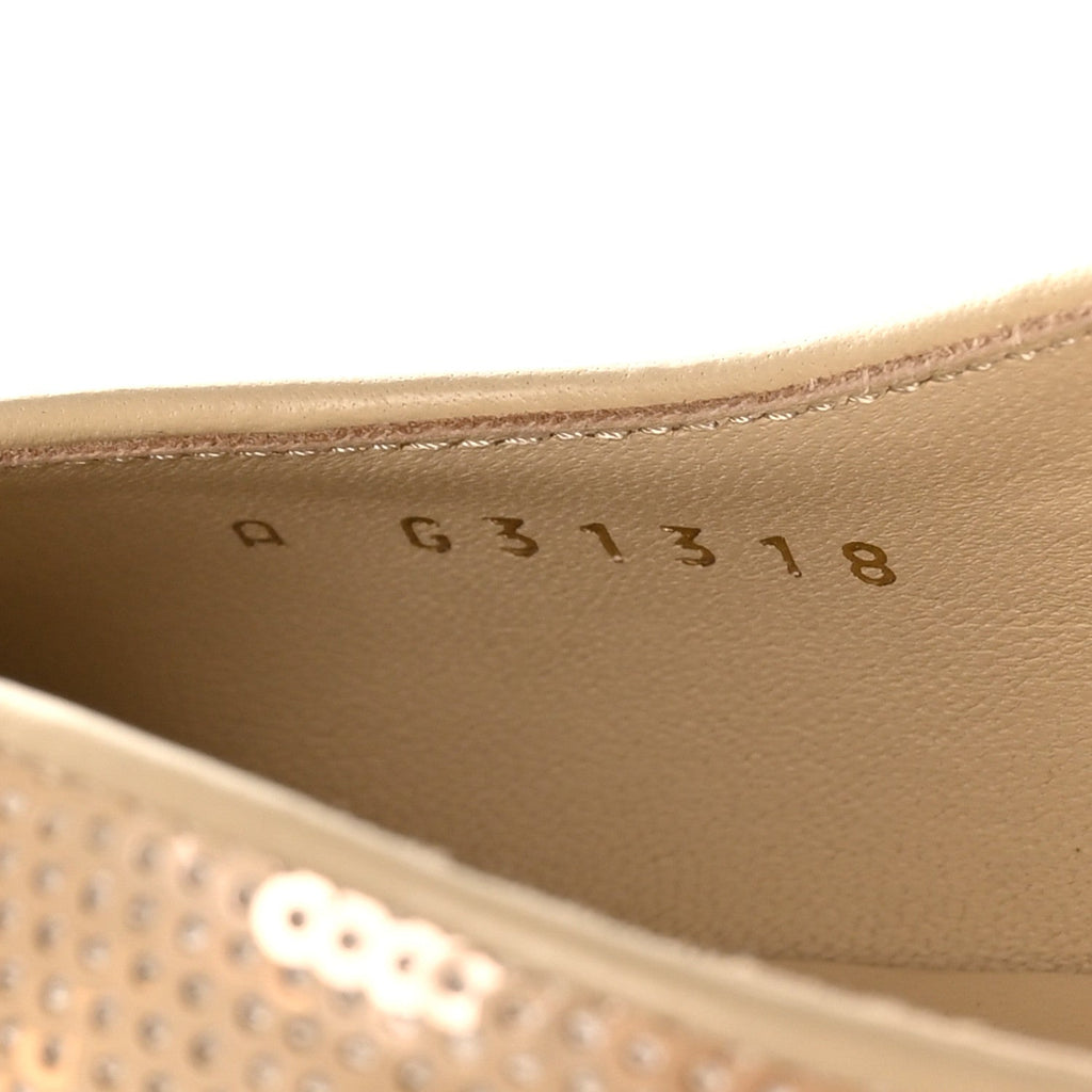 Chanel Sequin Grosgrain Cap Toe CC Slingback Pumps 40 Beige Black