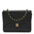 Chanel Lambskin Quilted Small Single Flap Bag Black