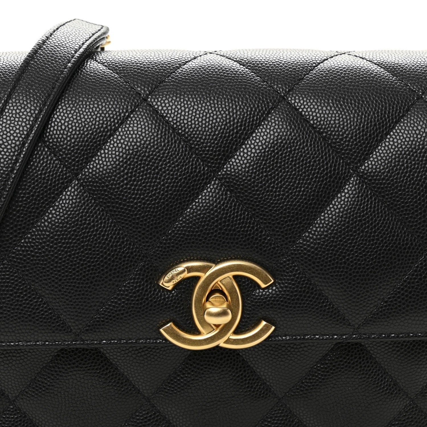 Chanel Shiny Caviar Quilted Mini Flap Black