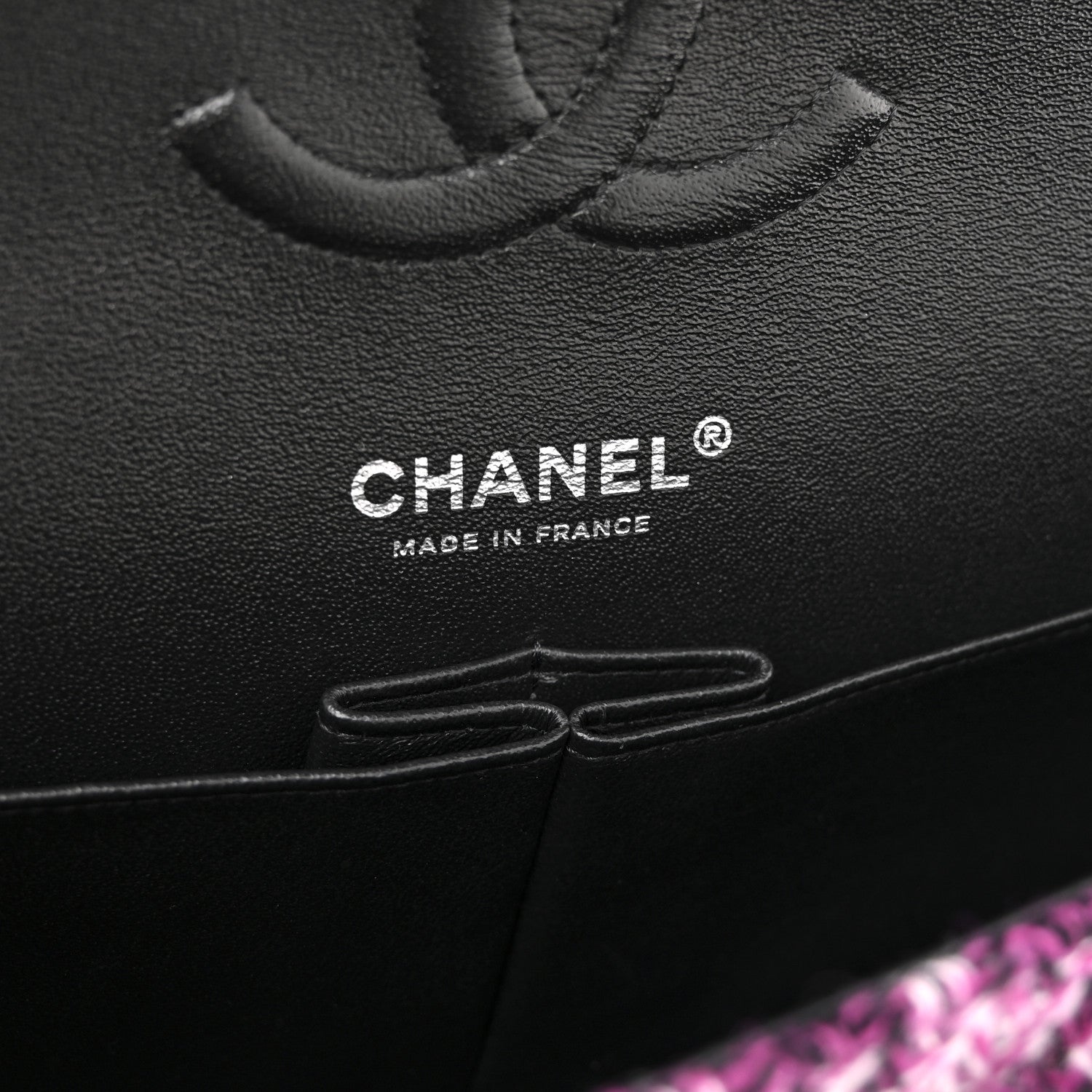 Chanel Crystal Tweed Quilted Medium Double Flap Purple Multicolor
