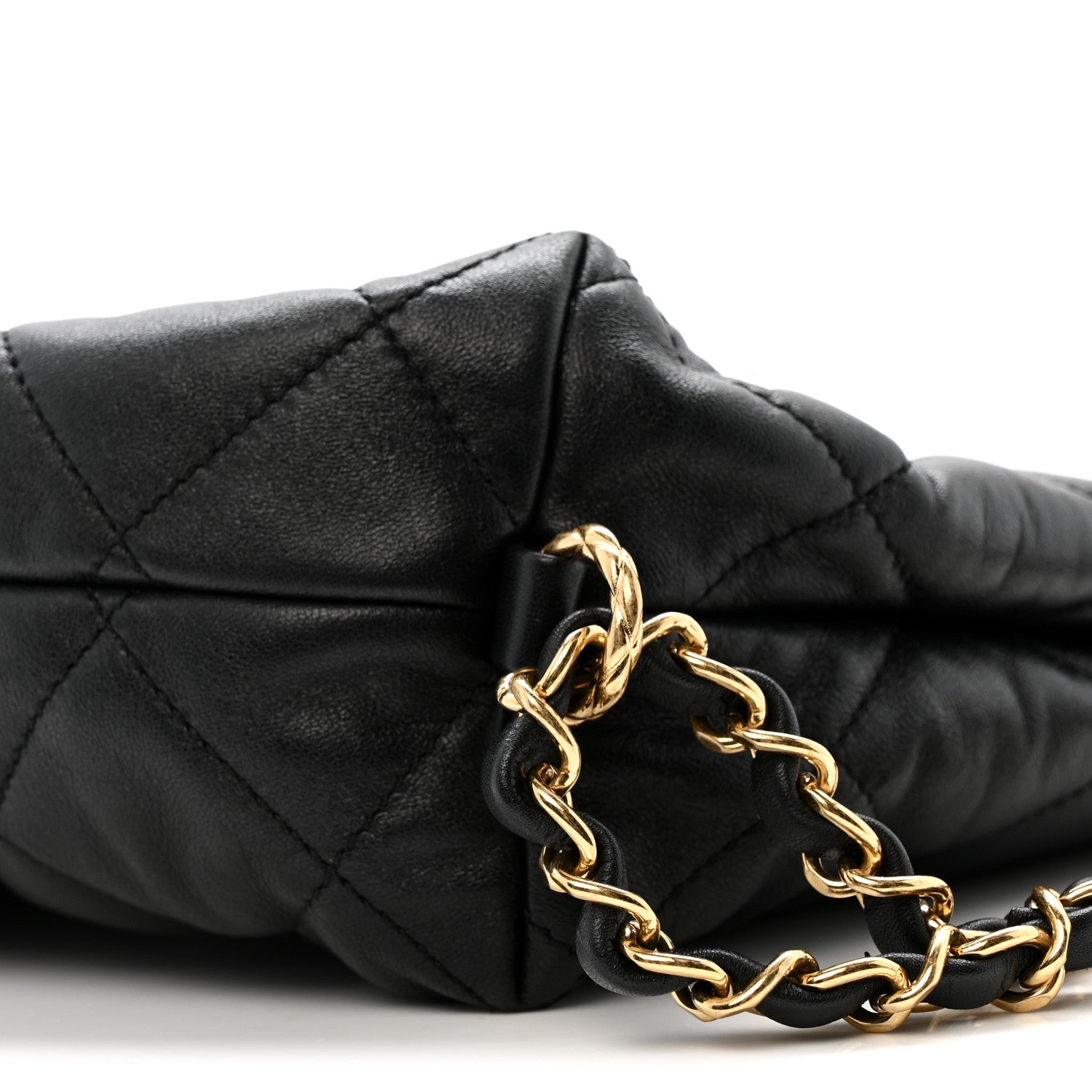 Chanel Lambskin Quilted Maxi Hobo Black