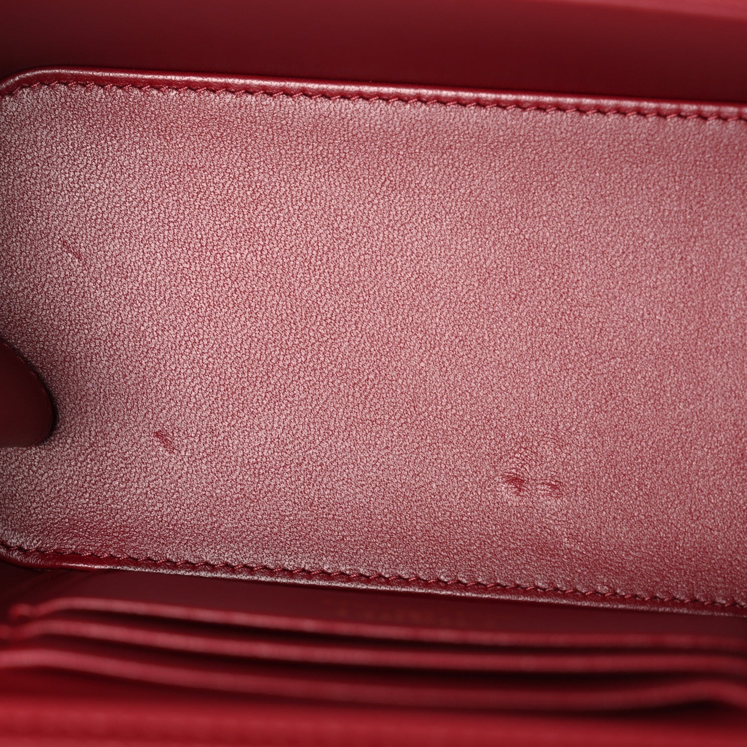 Chanel Lambskin Quilted Small Top Handle Vanity Case With Chain Burgundy