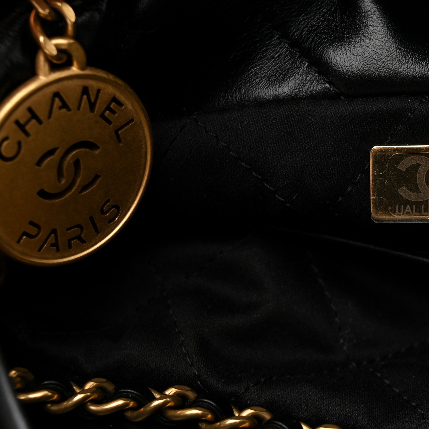 Chanel Shiny Calfskin Quilted Mini Chanel 22 Black
