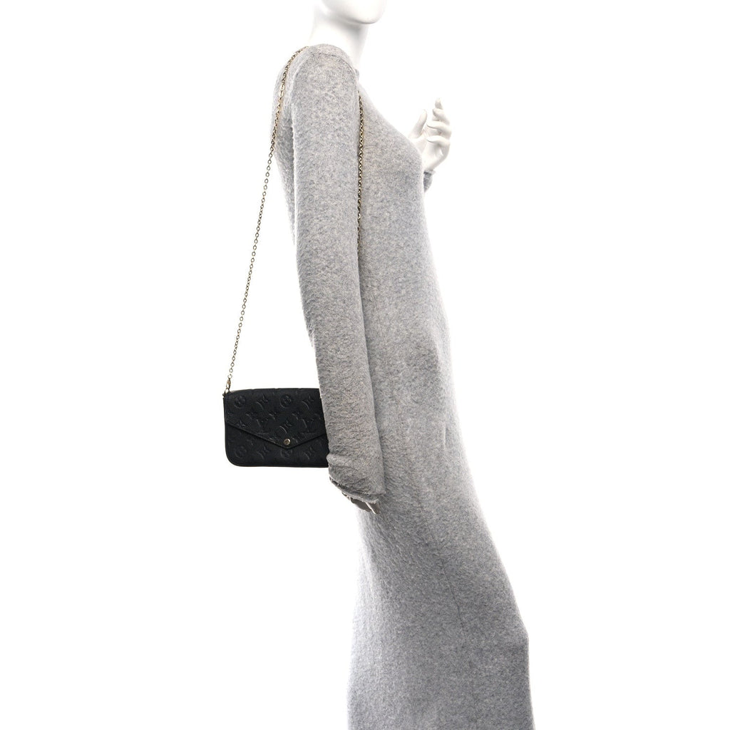 Louis Vuitton Empreinte Pochette Felicie Chain Wallet Black