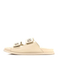 Gucci Calfskin Double G Crystal Womens Isla Dad Sandals 37 Ivory