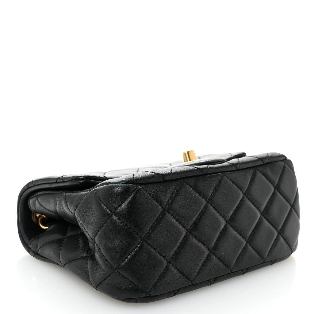 Chanel Lambskin Quilted Mini Pearl Crush Flap Black