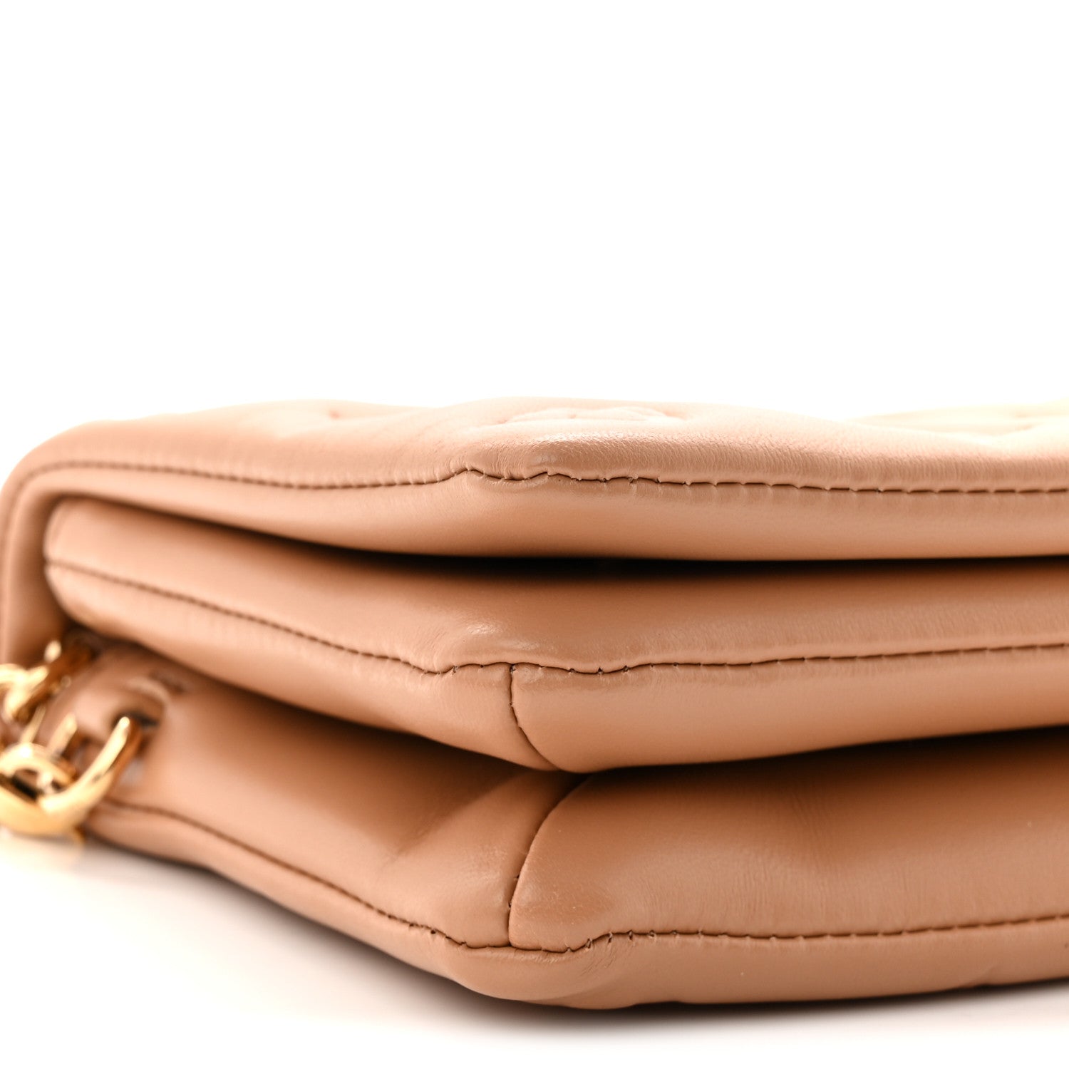 Louis Vuitton Lambskin Embossed Monogram Pochette Coussin Camel