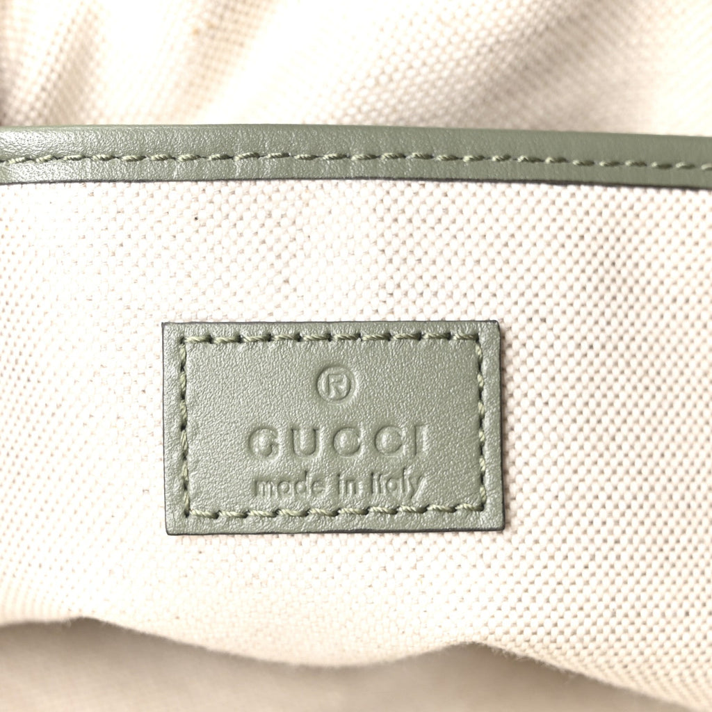 Gucci Suede GG Monogram Half Horsebit Medium Shoulder Bag Sage