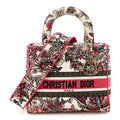 Christian Dior Canvas Embroidered Butterfly Print Medium Lady D-Lite  Multicolor