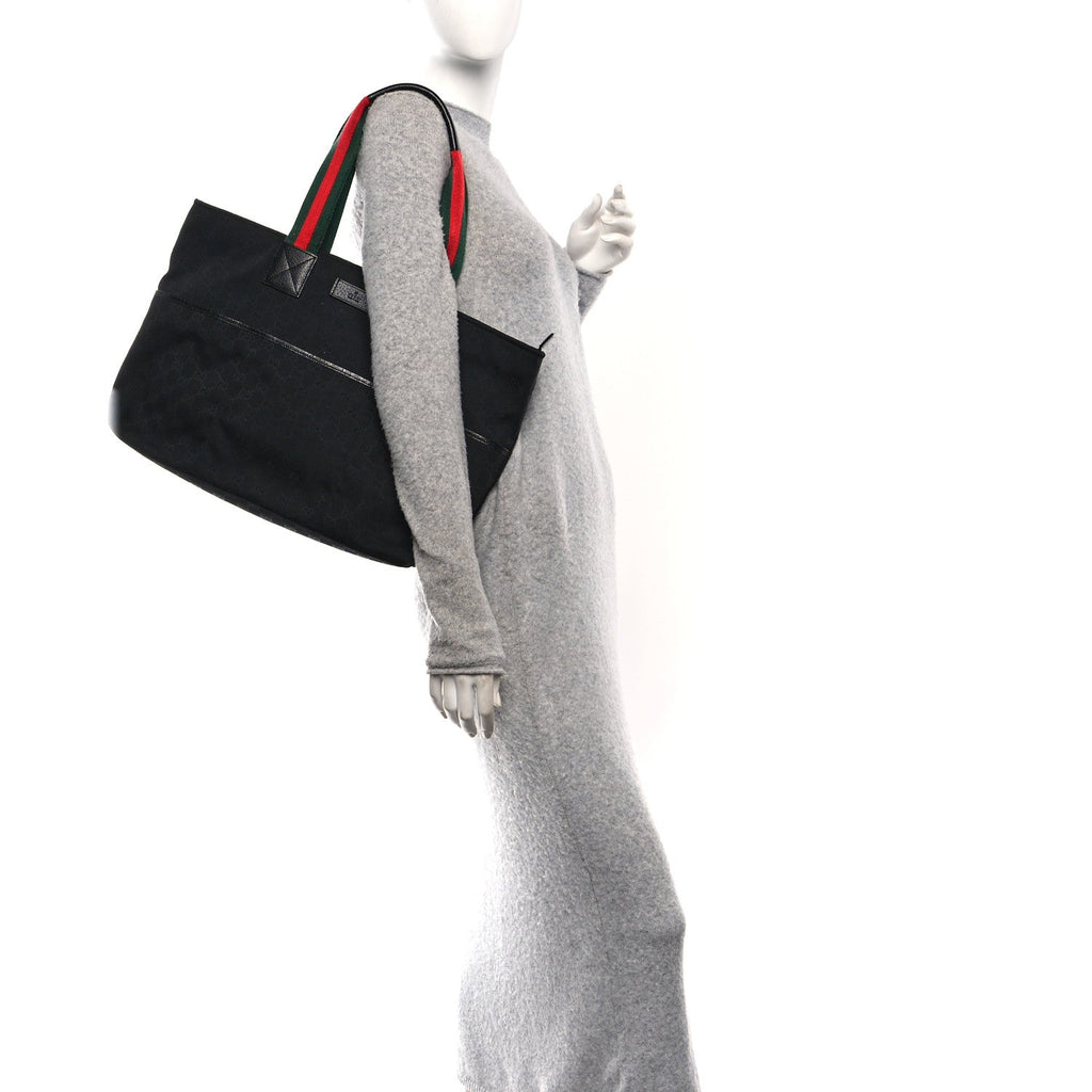 Gucci Monogram Web Large Diaper Tote Black