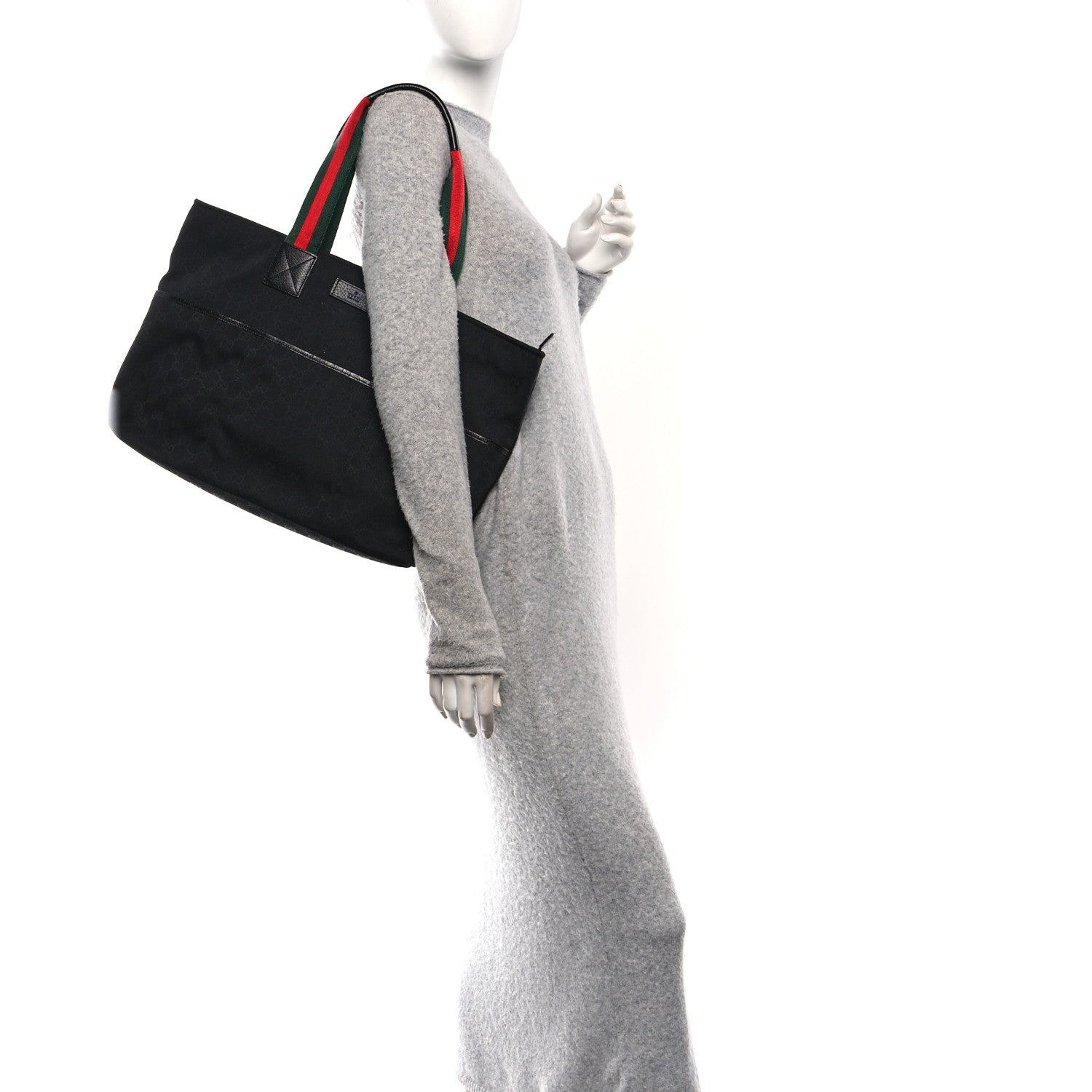 Gucci Monogram Web Large Diaper Tote Black