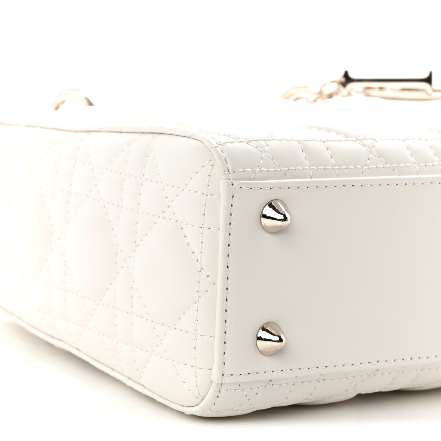 Christian Dior Lambskin Cannage Small My ABCDior Lady Dior White