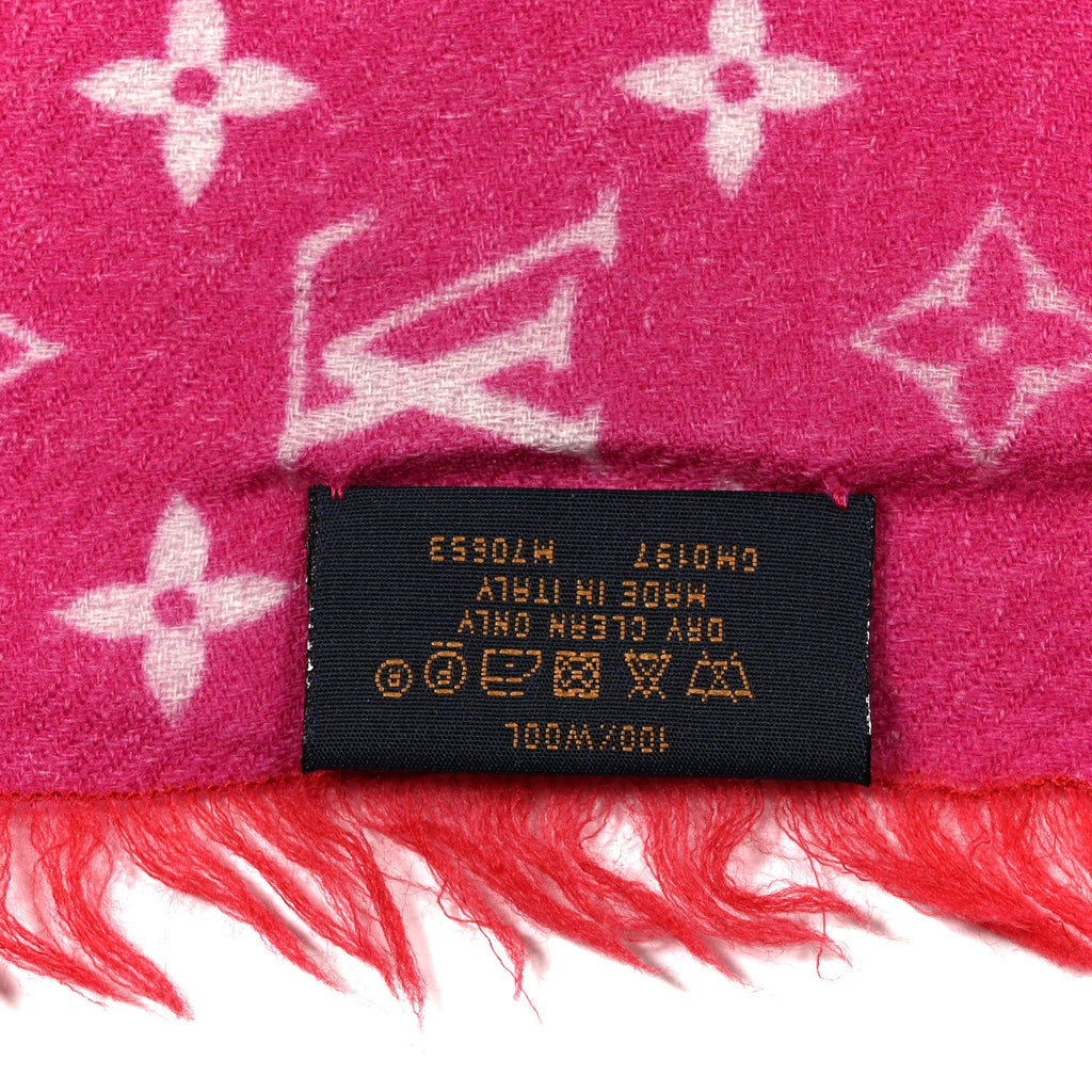 Louis Vuitton Wool Monogram Telling Stole Red