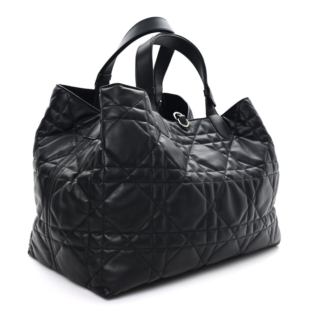 Christian Dior Calfskin Macrocannage Large Toujours Black
