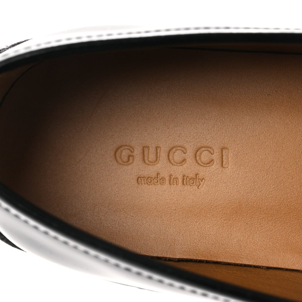 Gucci Cordovan Lux Womens Horsebit 45mm Platform Loafers 37.5 Black