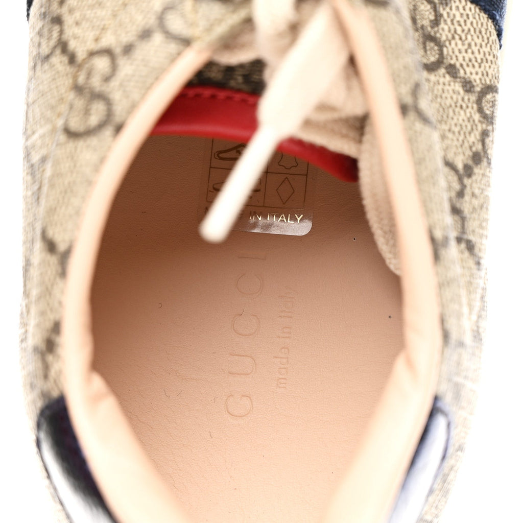 Gucci GG Supreme Monogram Womens Ace Low-Top Sneaker 37 Beige