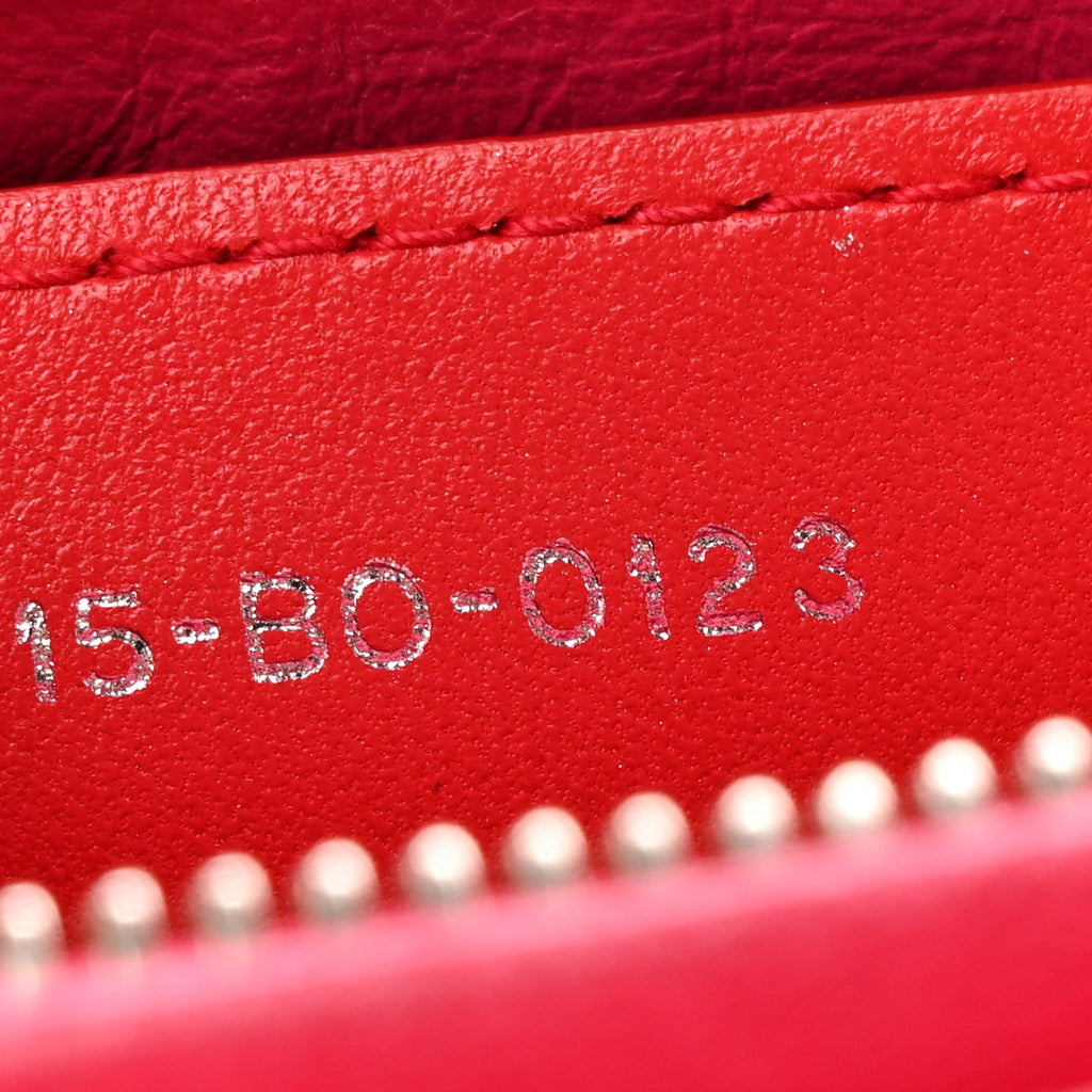 Christian Dior Lambskin Cannage Medium Bi-Color Lady Dior Orange Fuchsia
