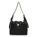 Chanel Braided Raffia Calfskin Small Chanel 25 Handbag Black White