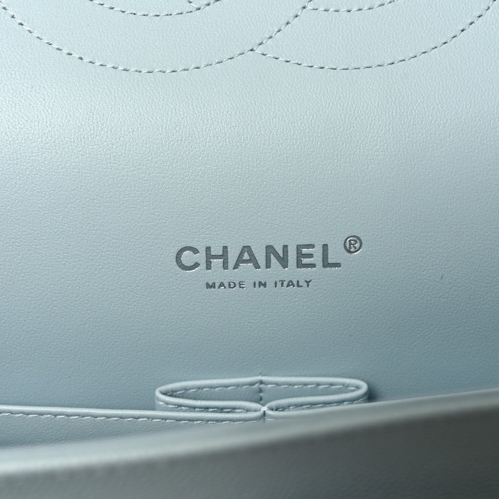 Chanel Caviar Quilted Maxi Double Flap Light Blue