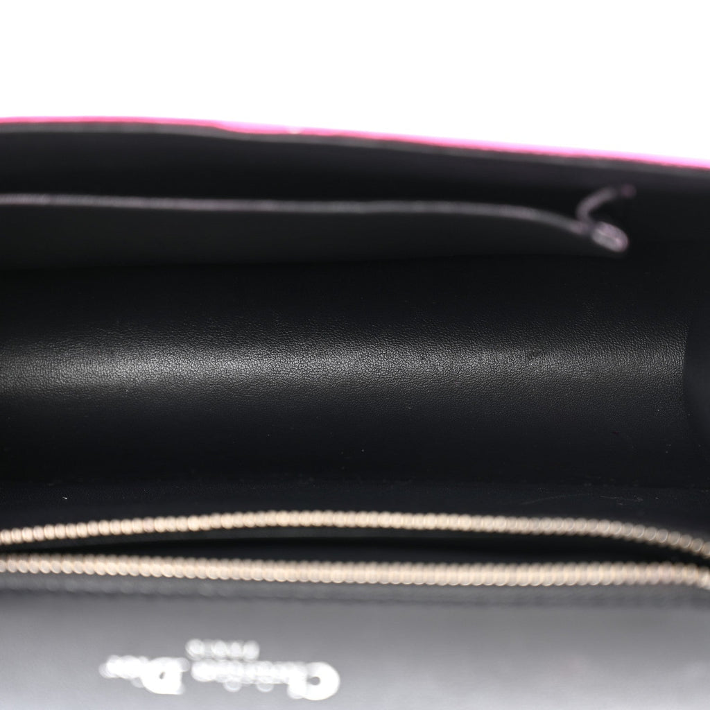 Christian Dior Metallic Lizard Small Diorama Flap Bag Fuchsia