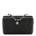 Chanel Caviar Quilted Small Vanity Case With Chain Black