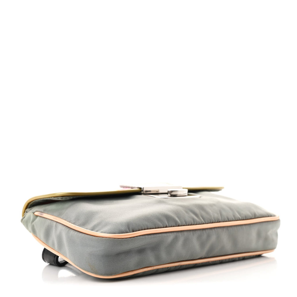 Prada Nylon Vernice Belt Bag Pink Gray