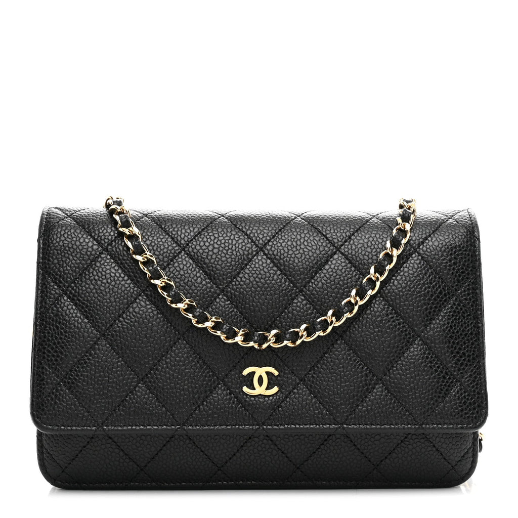 Chanel Caviar Quilted Wallet on Chain WOC Black