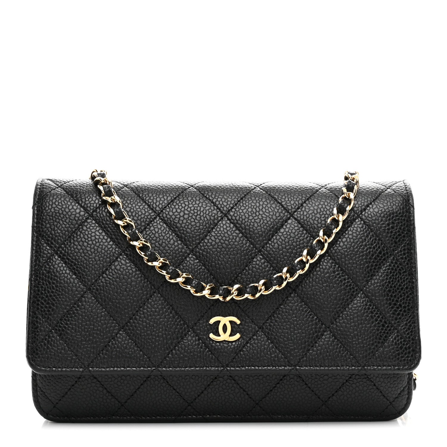 Chanel Caviar Quilted Wallet on Chain WOC Black