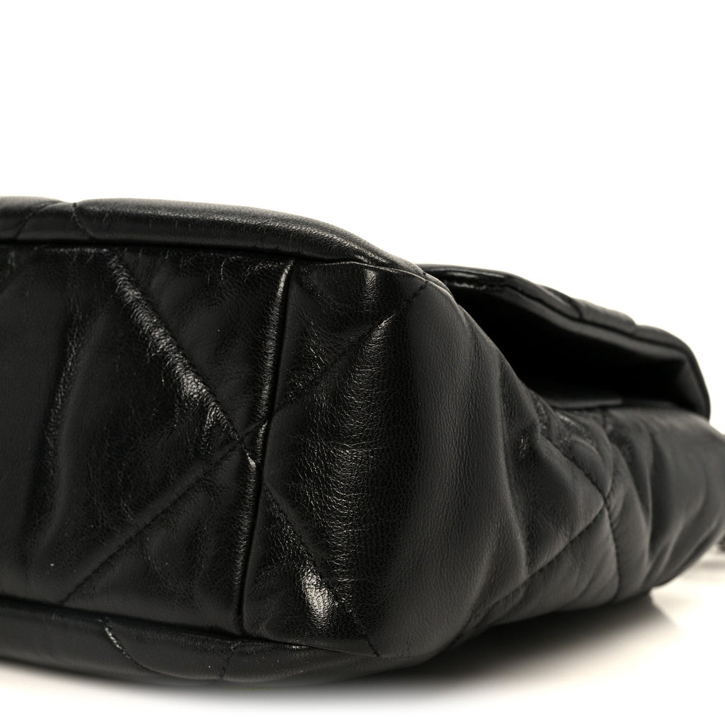 Chanel Goatskin Quilted Large Chanel 19 Flap Black