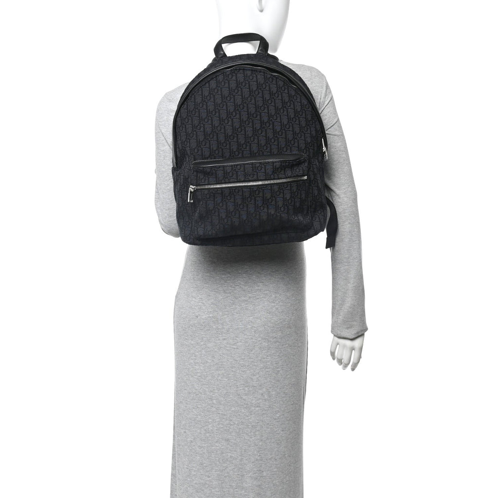 Christian Dior Oblique Calfskin Rider Backpack Black