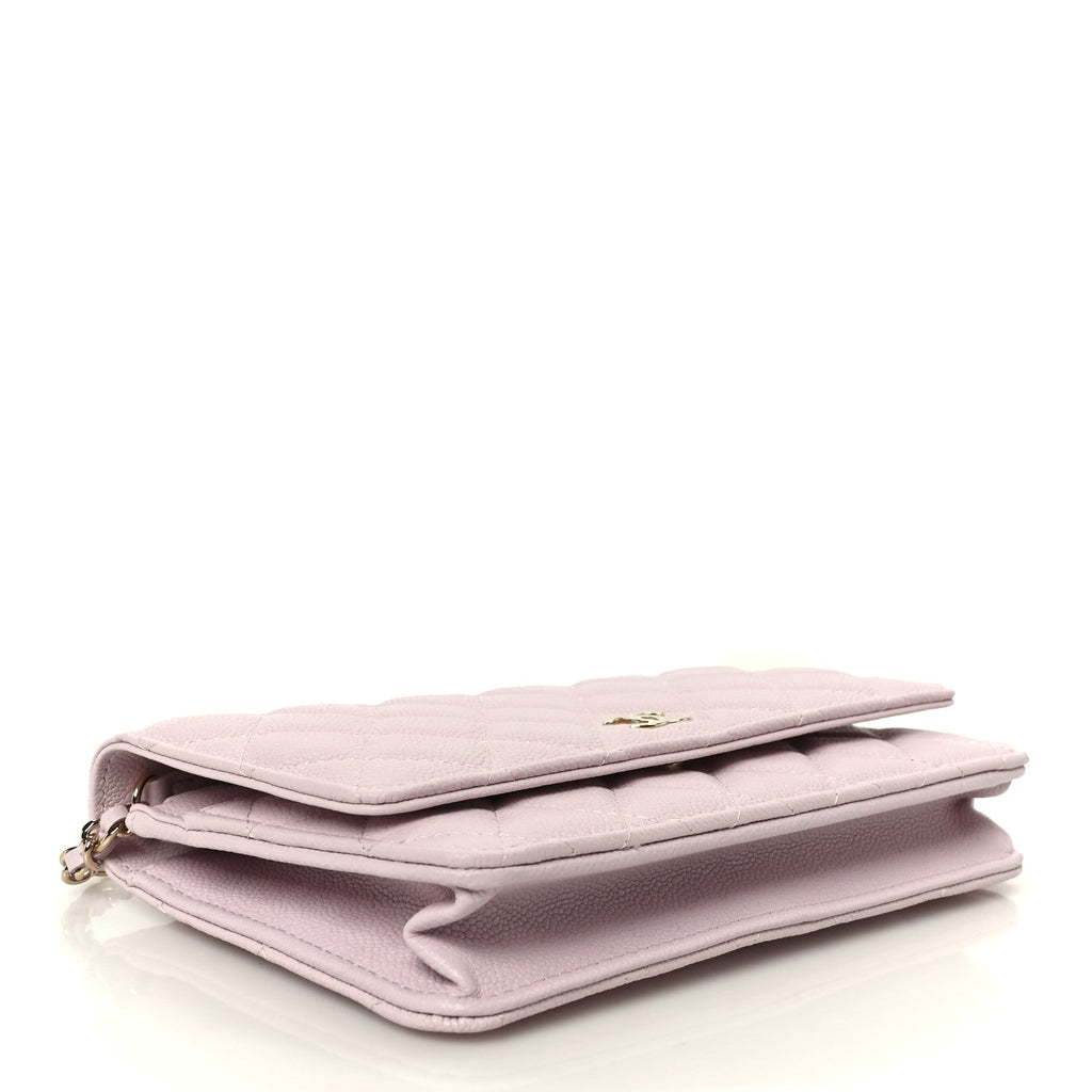Chanel Caviar Quilted Tiny CC Wallet On Chain WOC Light Pink
